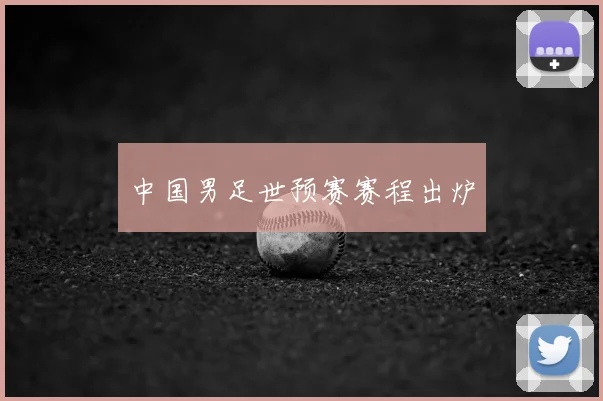 中国男足世预赛赛程出炉